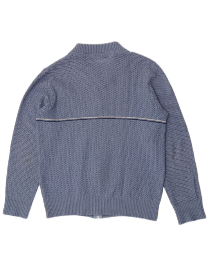 Vintage męski sweter rozpinany w średnie niebieskie paski