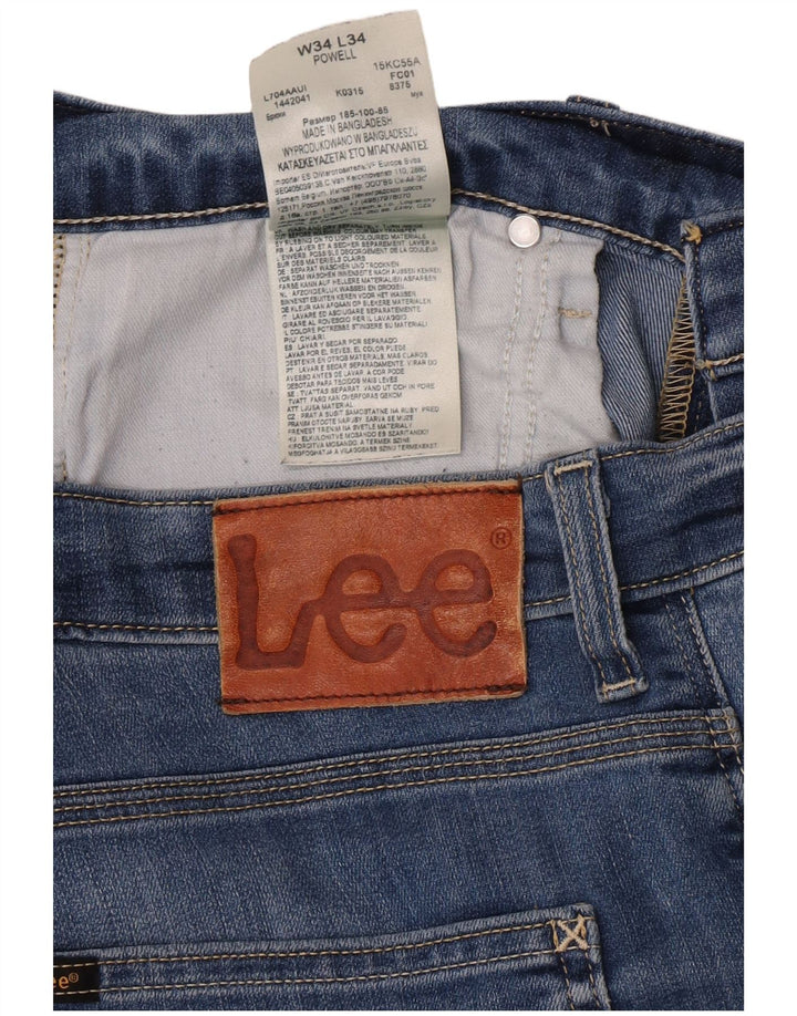 Męskie jeansy Lee Powell Slim W34 L28 Niebieskie bawełniane