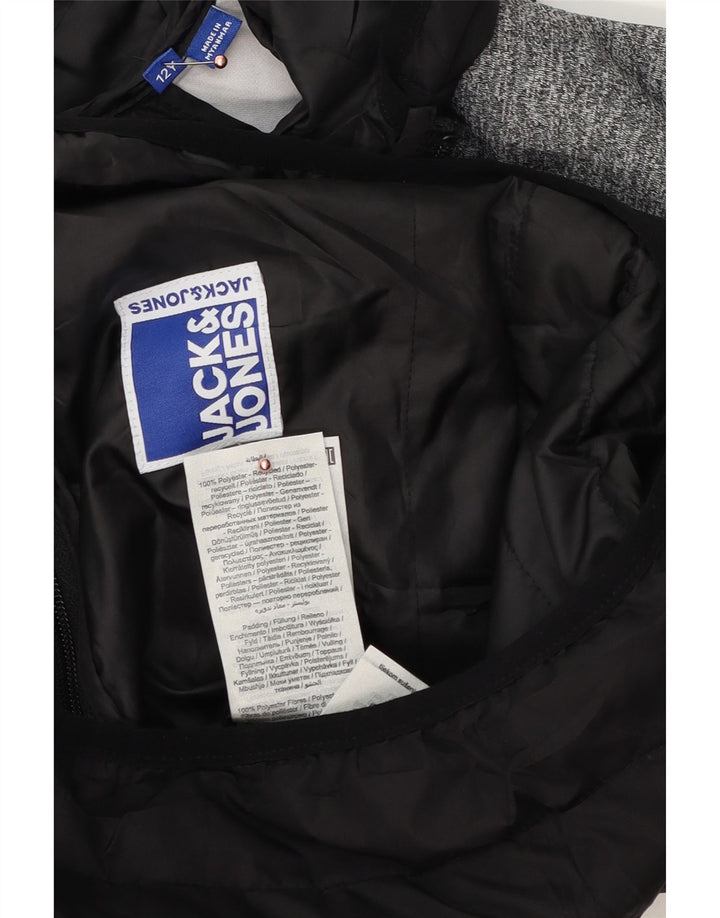 Wyściełana kurtka chłopięca Jack & Jones z kapturem, 11-12 lat, w kolorze czarnym