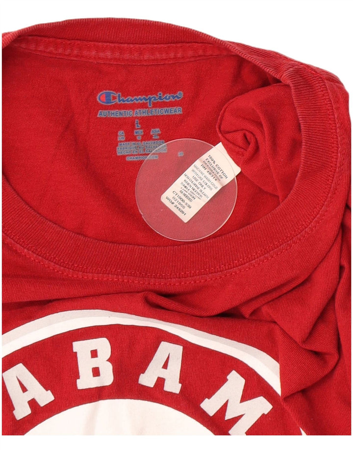 Męski T-shirt Champion z grafiką, duży, czerwony, bawełniany