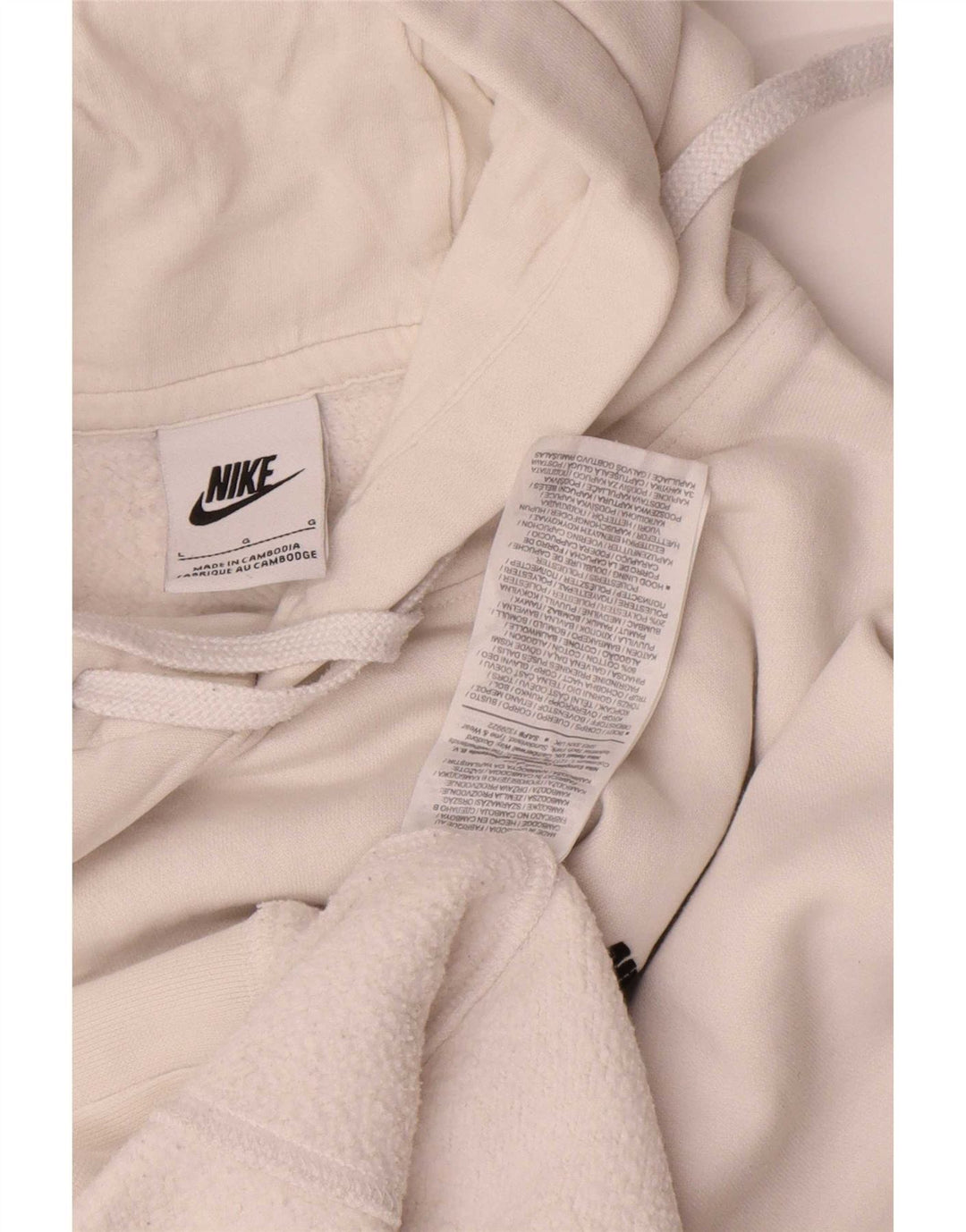 Męski sweter z kapturem Nike, duży, biały, bawełniany