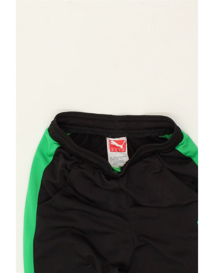 PUMA Boys Tracksuit Trousers Joggers 5-6 Years Black Colourblock Polyester Vintage Puma and Second-Hand Puma from Messina Hembry 