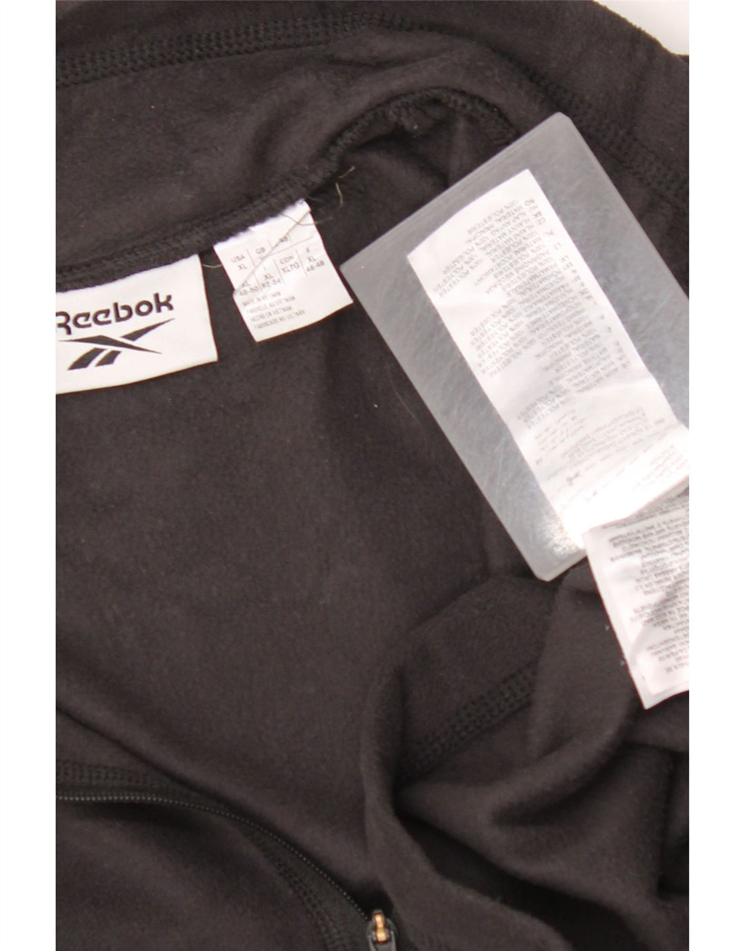 Męski sweter polarowy REEBOK XL, czarny, poliestrowy, zapinany na zamek