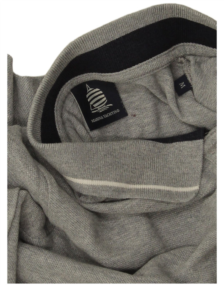 Damska koszulka polo MARINA YACHTING z długim rękawem UK 14, średnioszara, nakrapiana