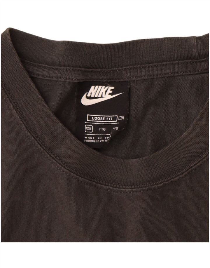 Męski T-shirt NIKE o luźnym kroju z grafiką, 2XL, czarna, bawełniana