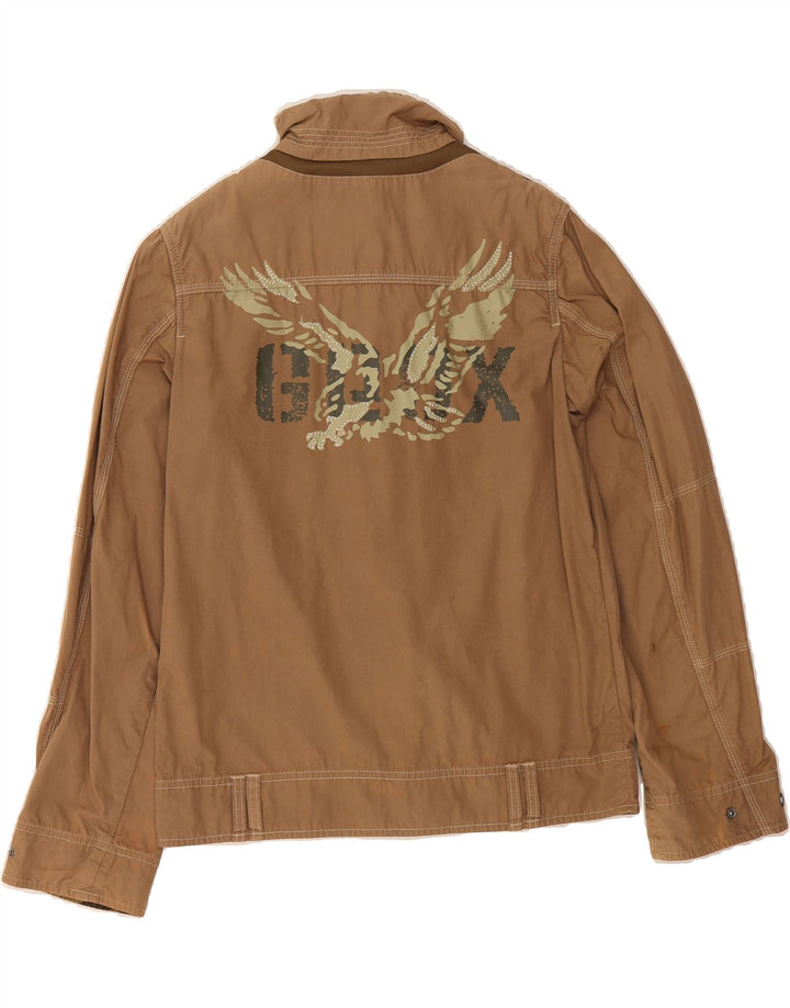 GEOX Boys Graphic Bomber Jacket 11-12 Years Khaki Cotton Vintage Geox and Second-Hand Geox from Messina Hembry 