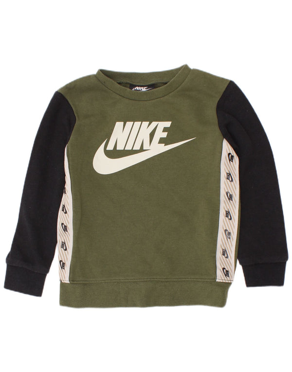 Chłopięca bluza dresowa Nike z grafiką, 2-3 lata, bawełniana w kolorze zielonym