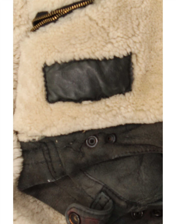 Vintage męska kurtka shearling IT 50 duża czarna