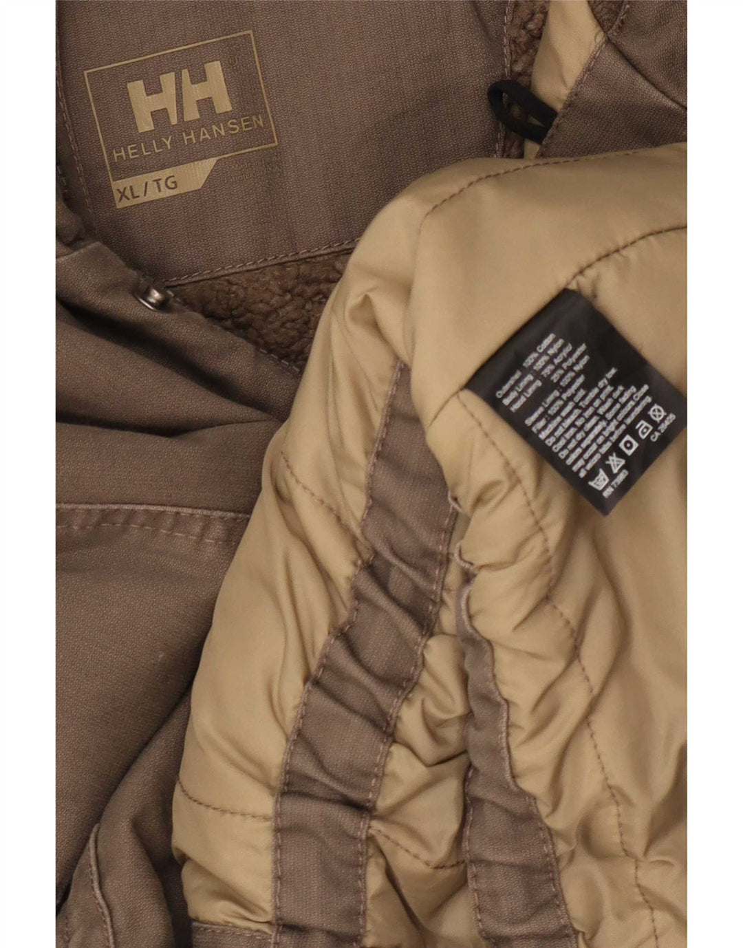 Męska kurtka parka z kapturem Helly Hansen UK 42 XL, brązowa, bawełniana