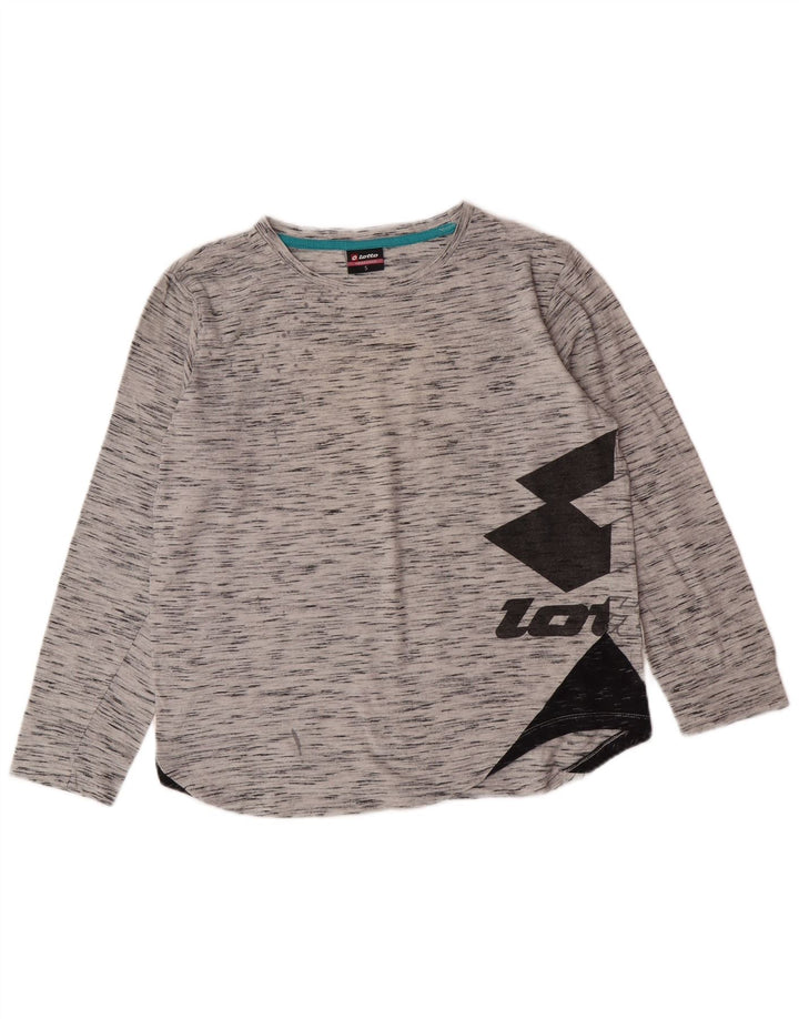 Damski top oversize z grafiką LOTTO z długim rękawem, UK 10, mały, szary nakrapiany