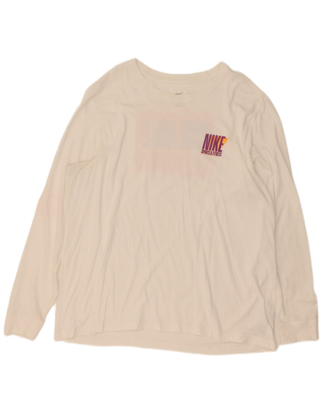 Męska koszulka Nike Dri Fit z grafiką, długim rękawem, 2XL, biała bawełna