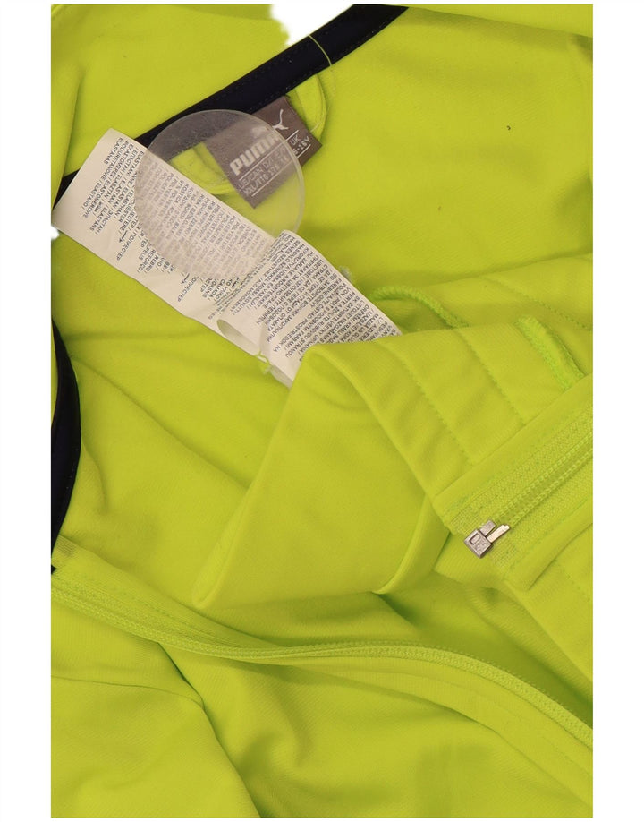 Chłopięca kurtka dresowa PUMA, 15-16 lat, zielony poliester z blokami kolorów