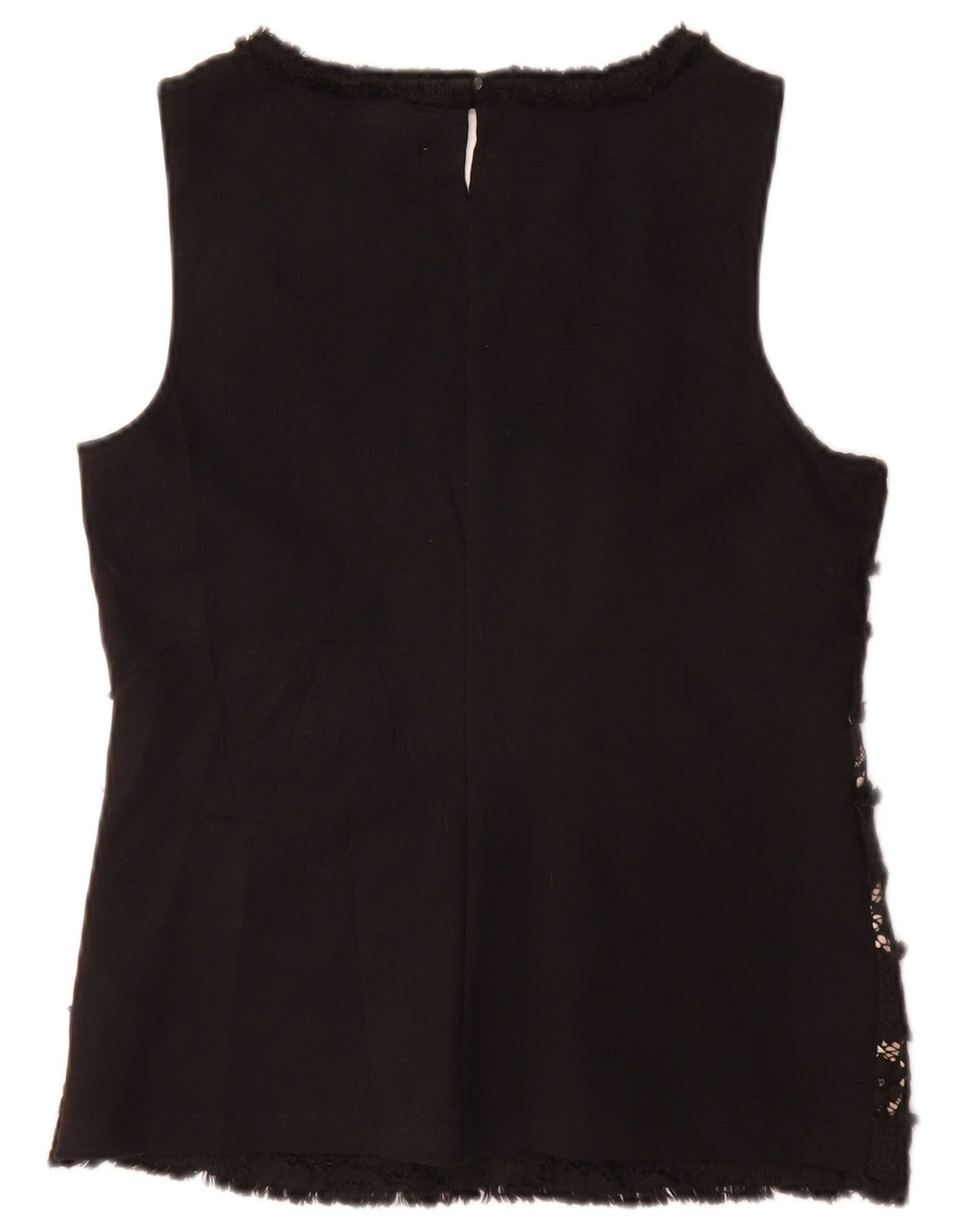 Damska bluzka bez rękawów J. CREW Top UK 10 Small, czarna, w kwiaty, wiskoza