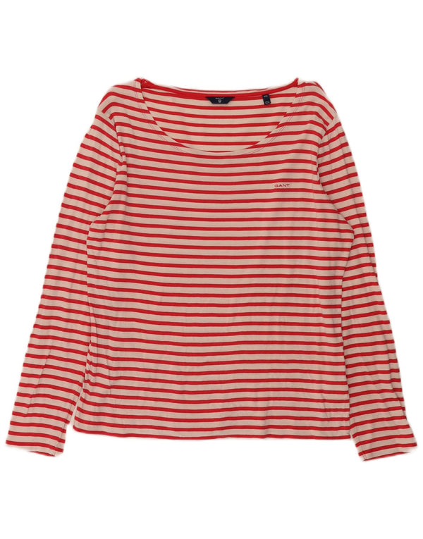 Top damski Gant z długim rękawem UK 20 2XL, bawełniany w czerwone paski