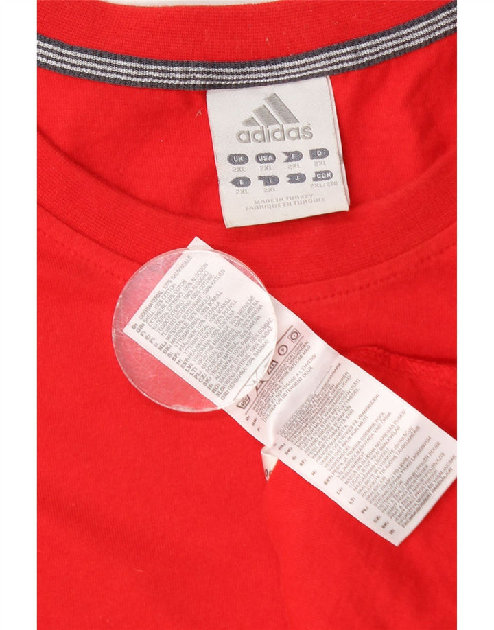 Adidas Męska Koszulka Z Długim Rękawem 2XL Czerwona Bawełna