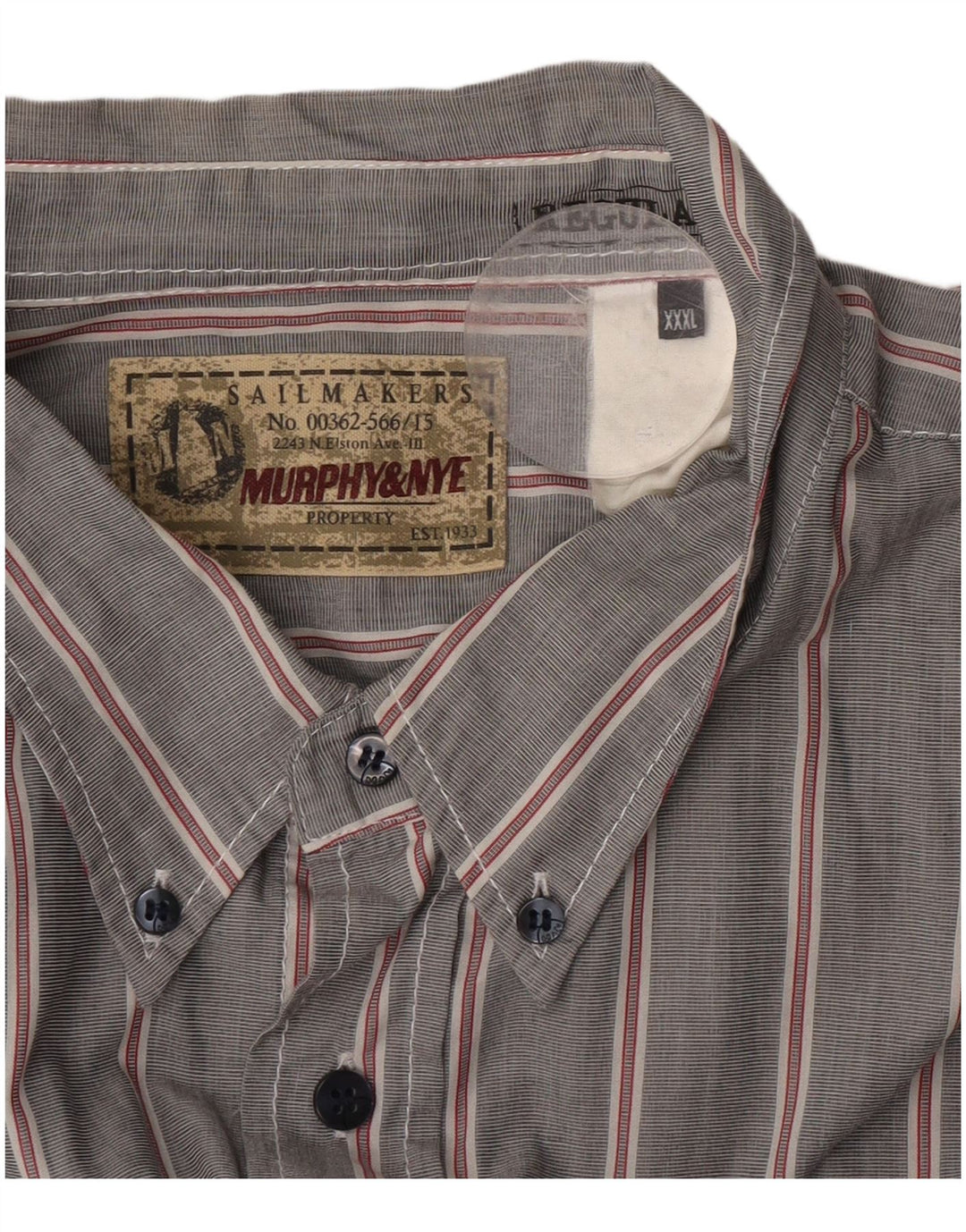 Męska koszula Sailmakers o regularnym kroju Murphy & Nye w szare prążki 3XL