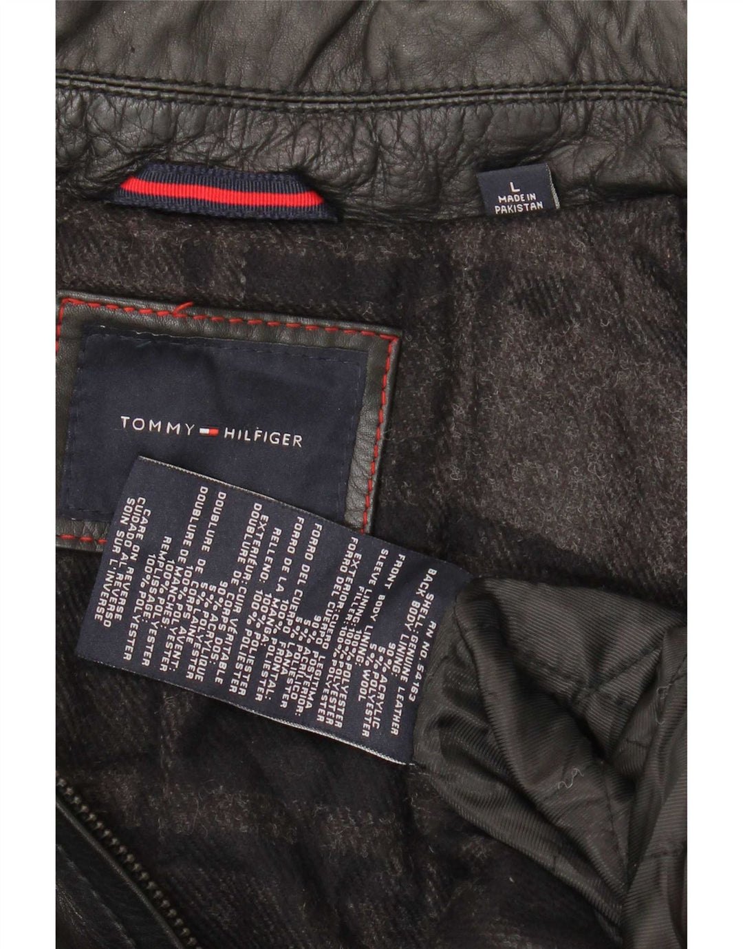 Męska skórzana kurtka wojskowa Tommy Hilfiger UK 40 duża czarna
