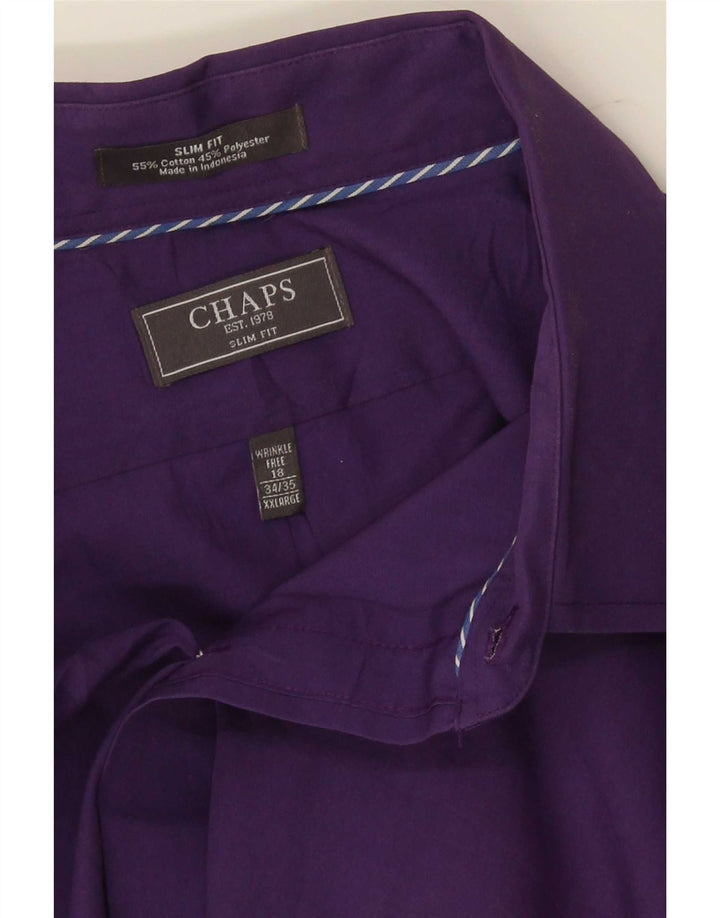 Koszula męska Chaps Slim Fit, rozmiar 18 2XL, fioletowa bawełna