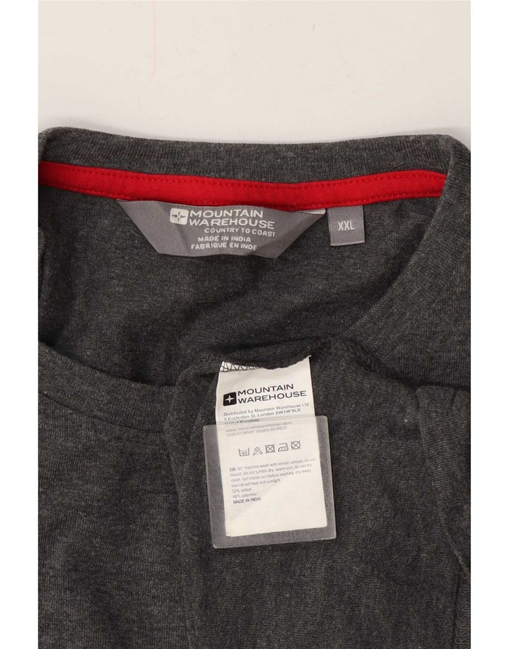 Męski top z długim rękawem Mountain Warehouse, 2XL, szara bawełna