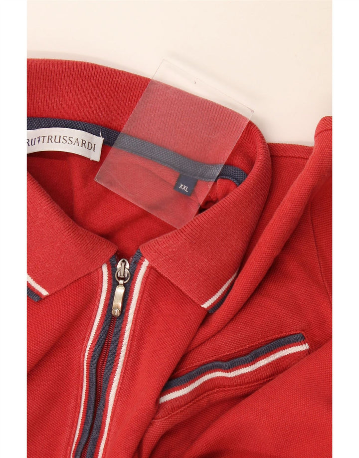 Męska koszulka polo Trussardi 2XL w czerwone paski