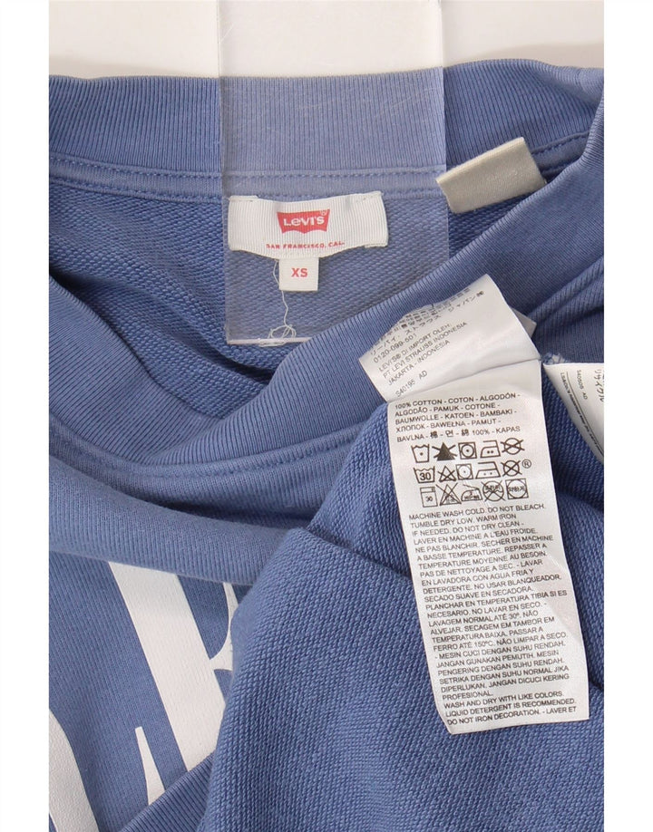 Damska bluza Levi's Oversize Graphic Crop Sweter UK 6 XS Niebieska bawełna