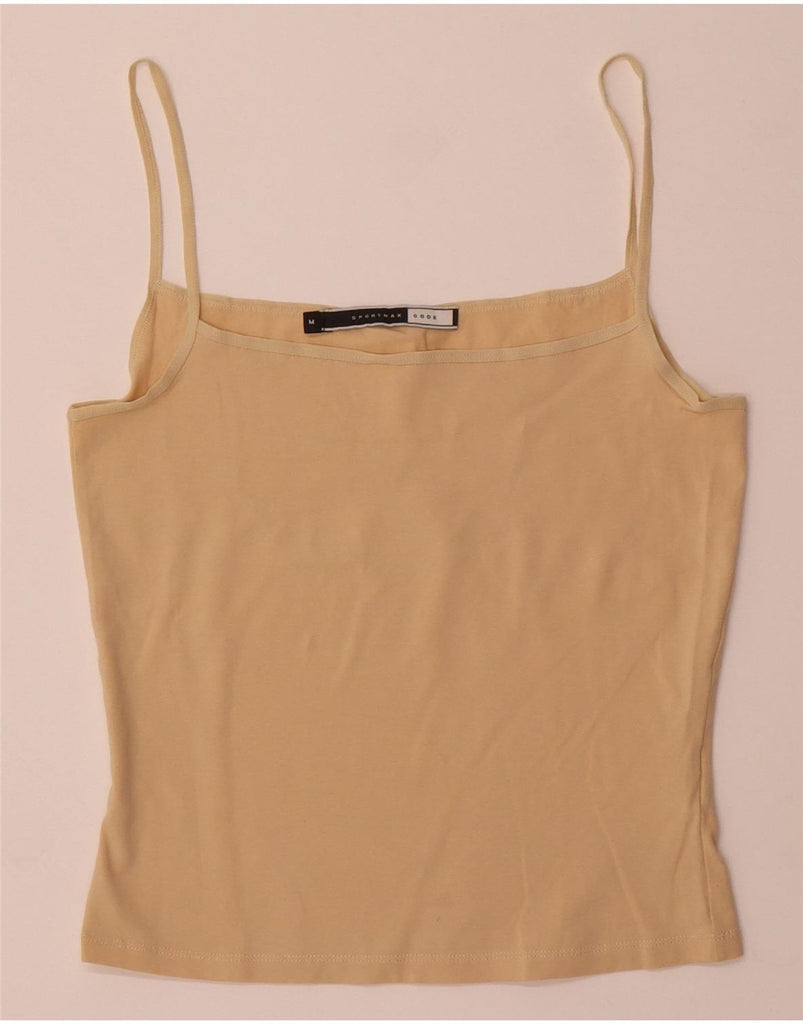 SPORTMAX Womens Crop Cami Top UK 12 Medium Beige Cotton Vintage Sportmax and Second-Hand Sportmax from Messina Hembry 