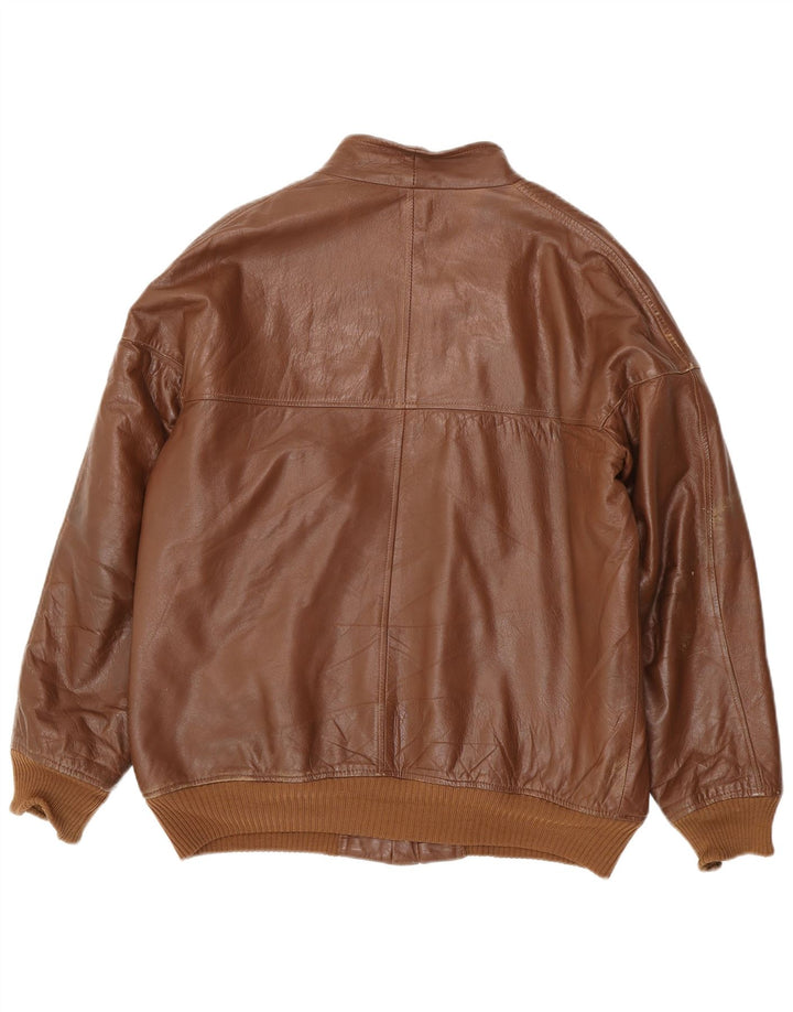 Maren Męska skórzana kurtka bomber IT 54 2XL brązowa skóra
