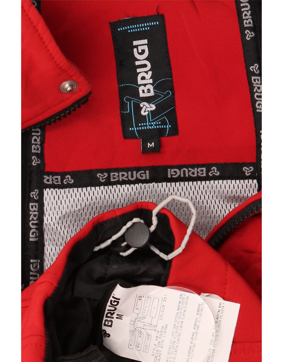 Męska kurtka wiatrówka BRUGI UK 38, średni czerwony poliester