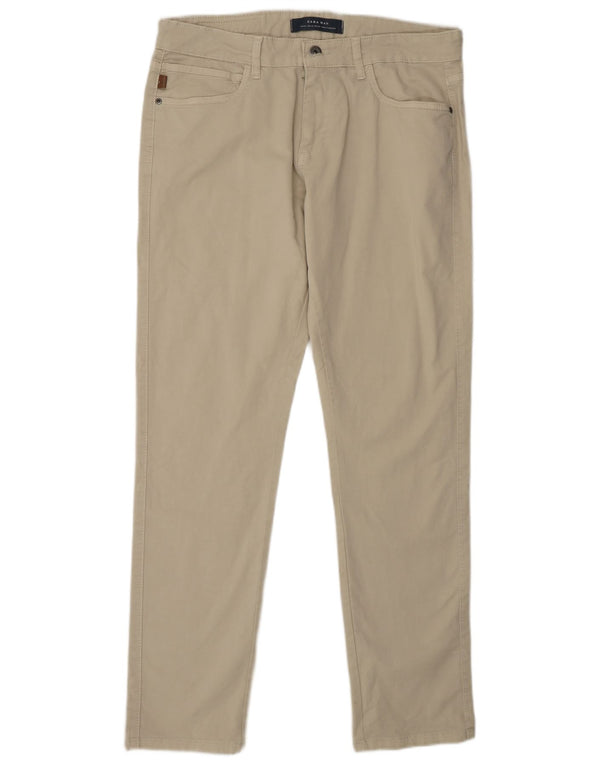 Męskie spodnie typu slim casual ZARA EU 42 Large W32 L31 Beżowa bawełna