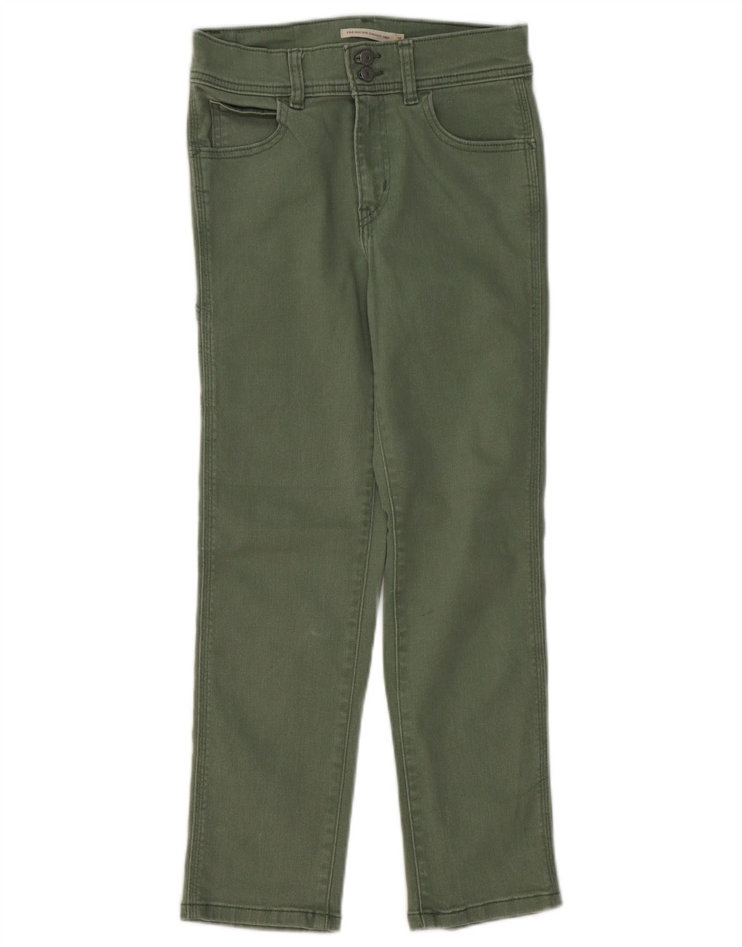 Damskie jeansy LEVI'S 724 Crop High Rise Straight W25 L25 Zielona bawełna