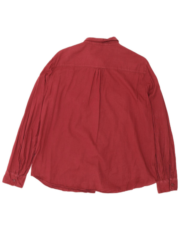 Koszula damska Massimo Dutti EU 44 XL, bordowa, bawełniana