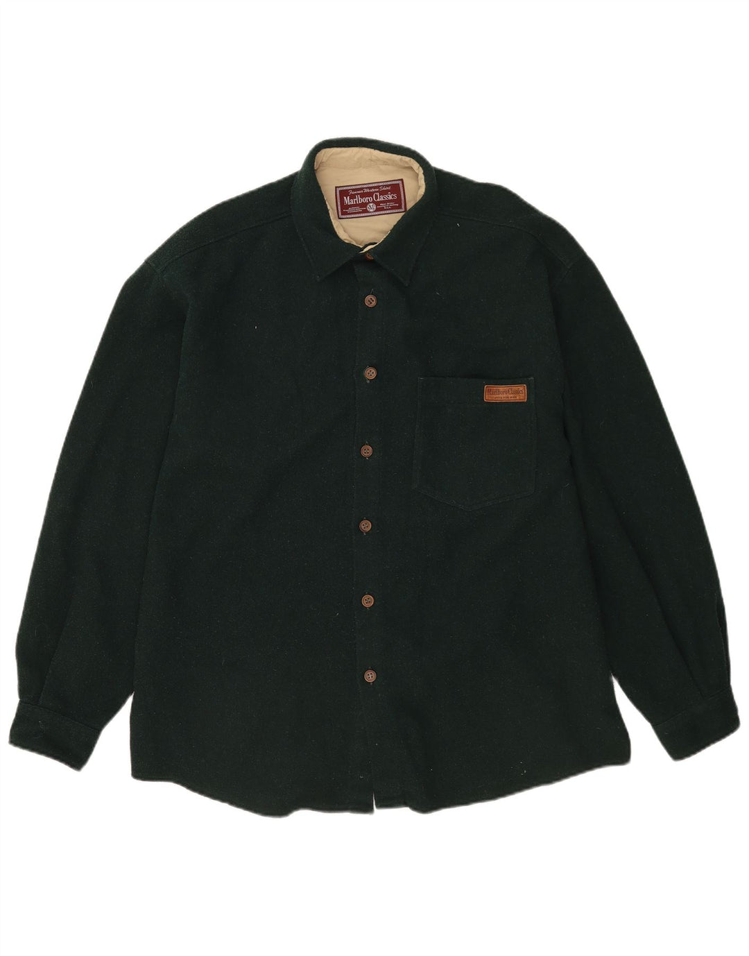 Marlboro Classics Męska koszula flanelowa XL, zielona wełna