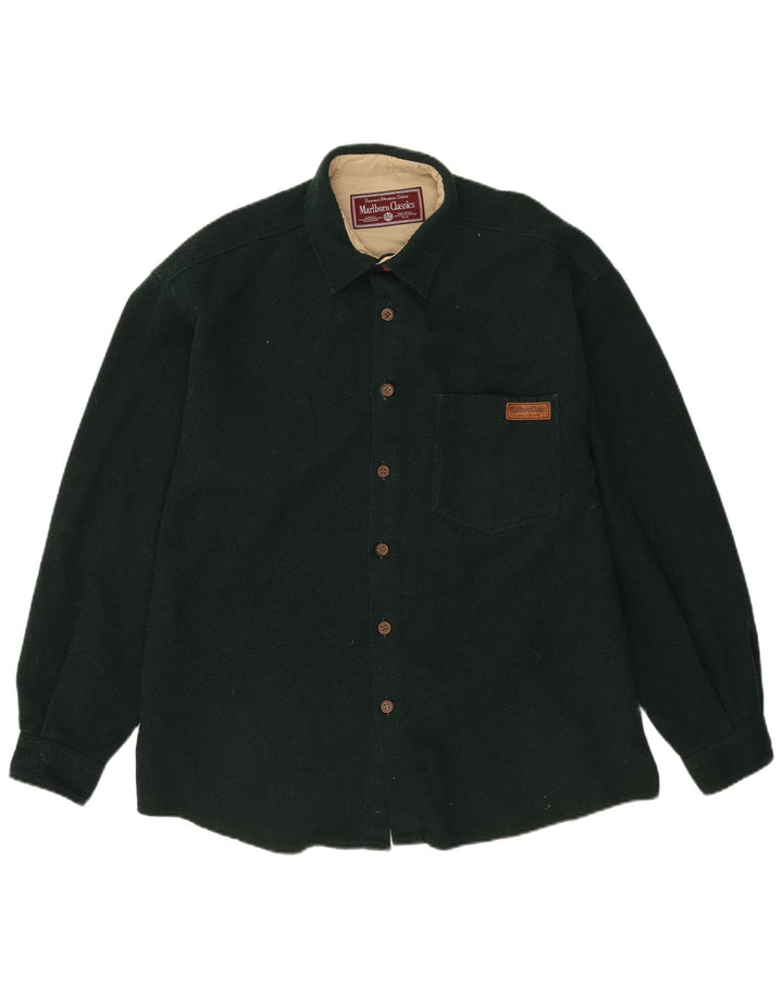 Marlboro Classics Męska koszula flanelowa XL, zielona wełna