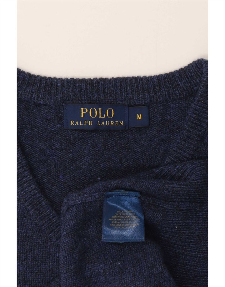 Polo Ralph Lauren Męski sweter z dekoltem w kształcie litery V, średni granatowy, klasyczny
