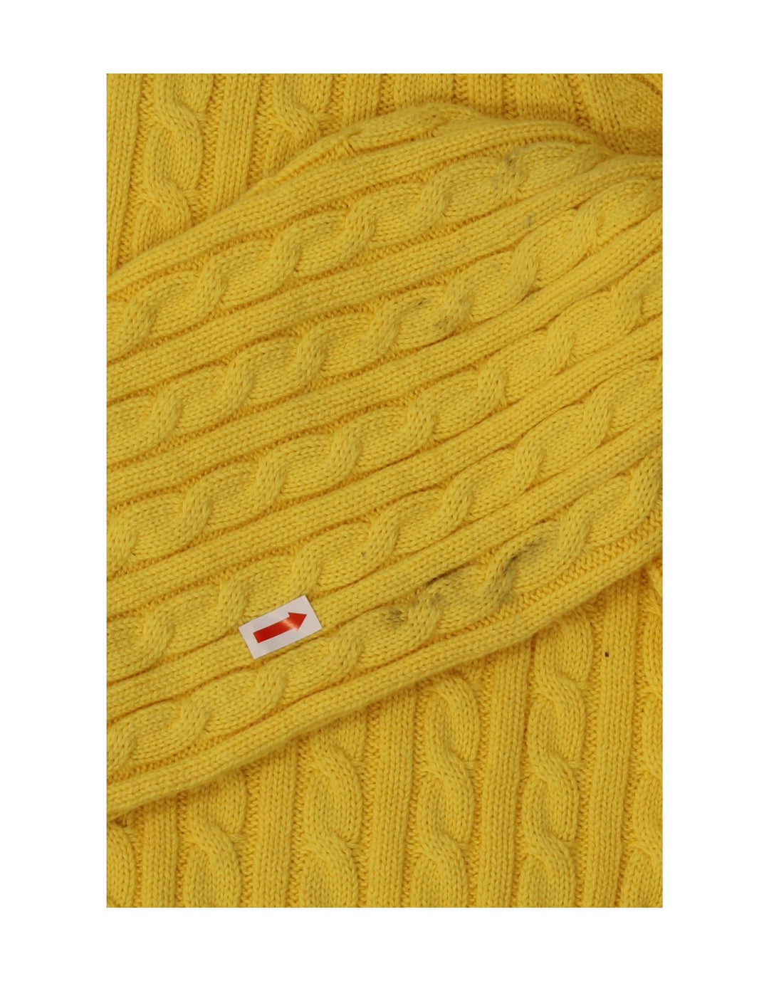 LANDS END Womens Crew Neck Jumper Sweater UK 14 Medium Yellow Cotton Vintage Lands End and Second-Hand Lands End from Messina Hembry 