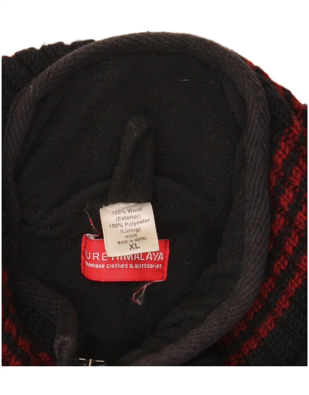 HIMALAYA Męski sweter rozpinany XL, wełniany w czarne paski