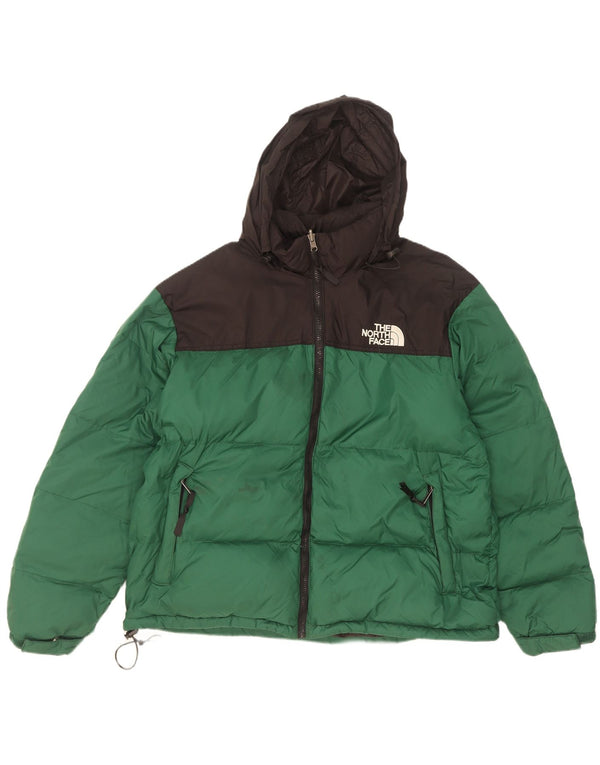 Męska ocieplana kurtka z kapturem The North Face UK 40, duża, zielona, z blokami kolorów