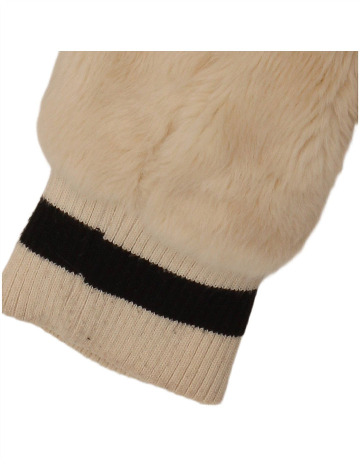 Damska kurtka bomberka ze sztucznego futra GUESS UK 14, akryl w kolorze średniego beżu