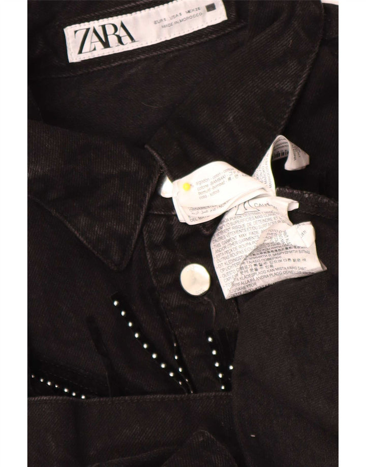Damska koszula jeansowa oversize Zara UK 10, mała, czarna, bawełniana