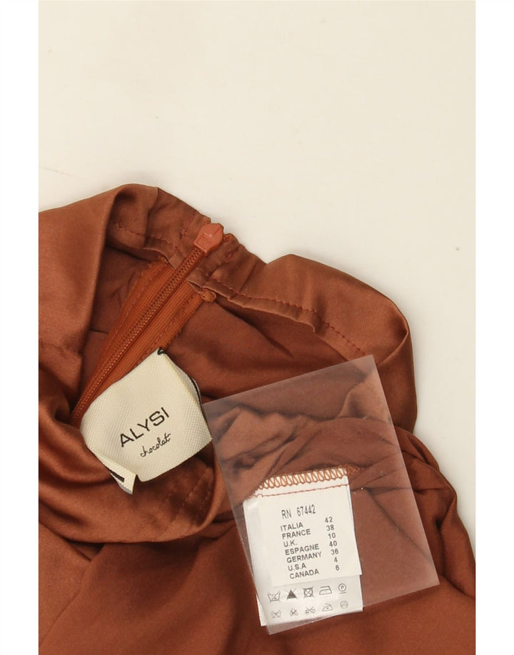 Damska bluzka z długim rękawem ALYSI Top UK 10 Small Brown Silk