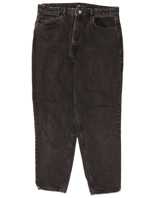 Damskie jeansy zwężane Zara EU 46 2XL W36 L28 Czarna bawełna