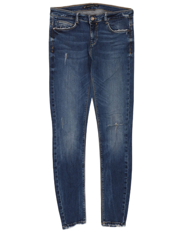 Damskie jeansy rurkowe Zara w trudnej sytuacji EU 40 Medium W30 L28 Niebieskie