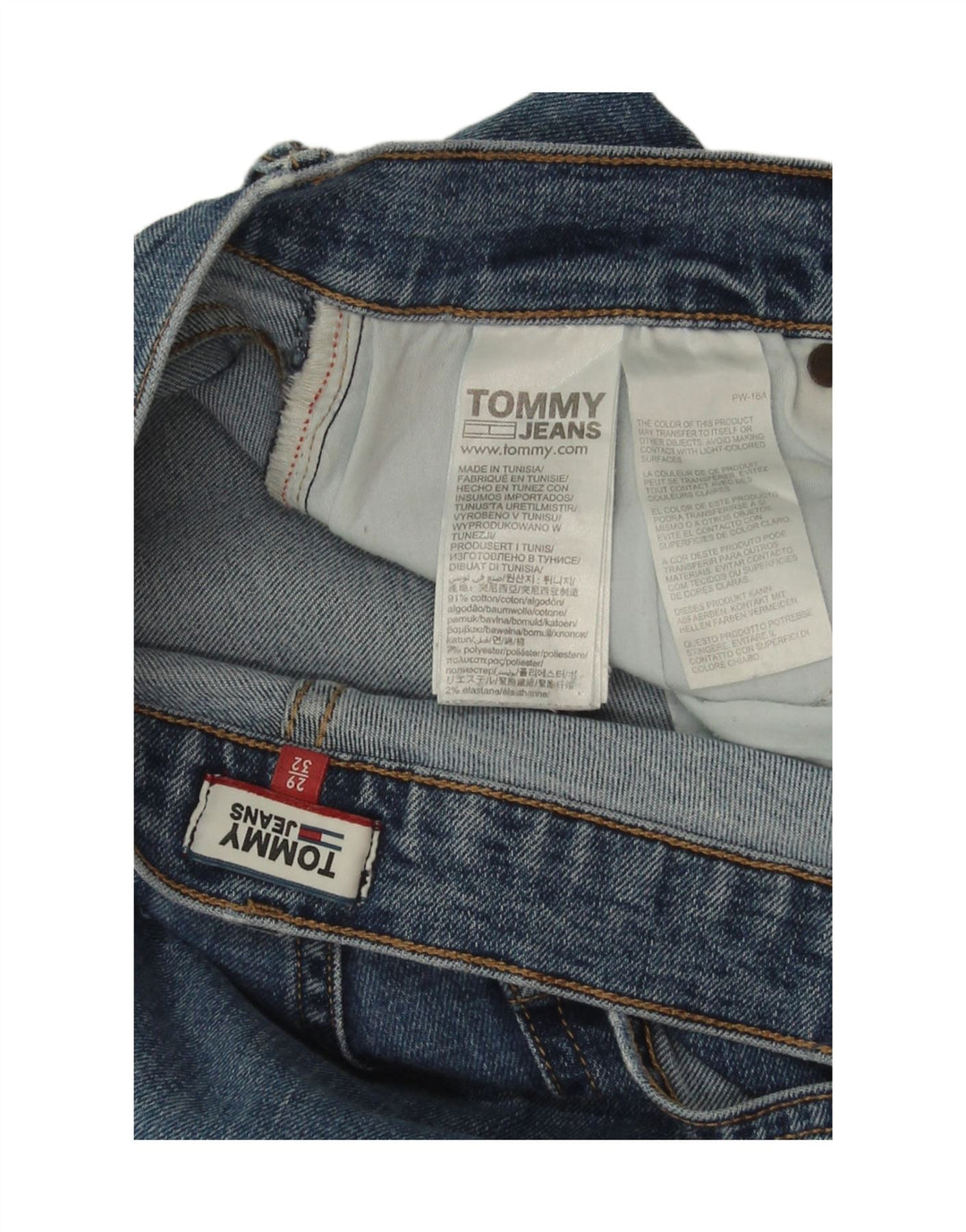 Damskie jeansy Bootcut Tommy Hilfiger Mid Rise W29 L25 Niebieska bawełna