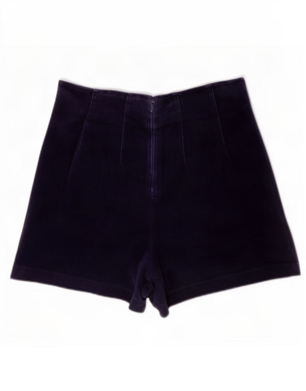 Aksamitne spodenki damskie Benetton IT 42 Medium W28 Granatowa bawełna