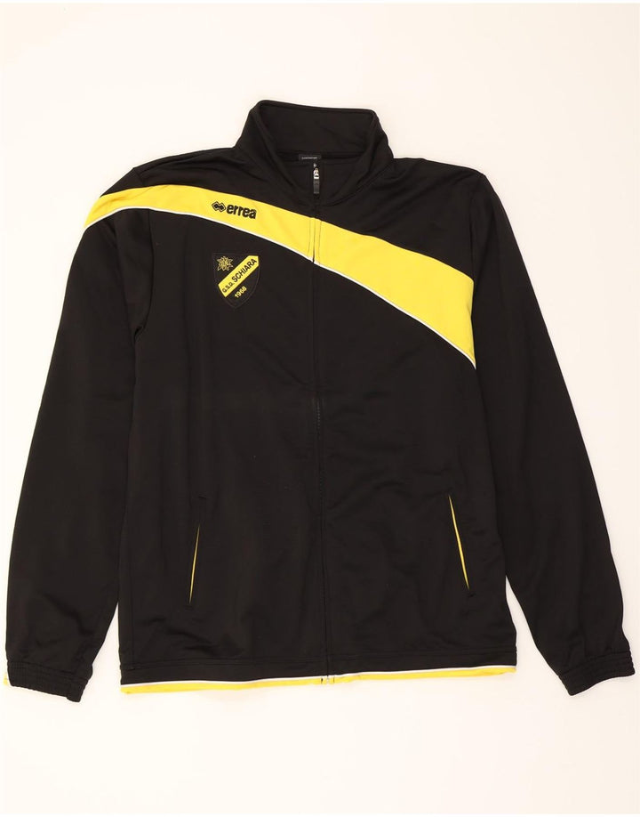 ERREA Mens Graphic Tracksuit Top Jacket 2XL Black Colourblock Polyester Vintage Errea and Second-Hand Errea from Messina Hembry 