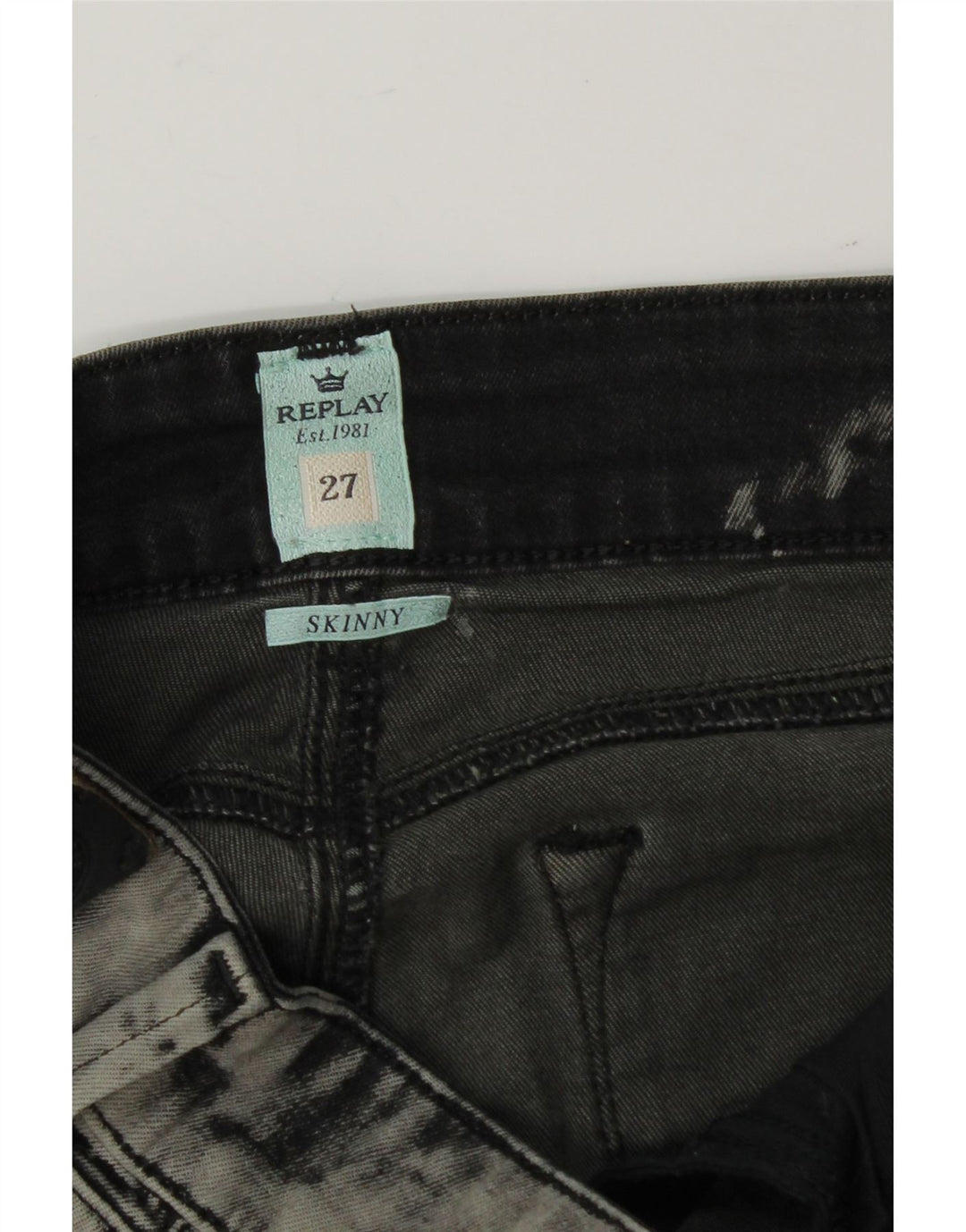 REPLAY Womens Skinny Jeans W27 L27 Grey Vintage Replay and Second-Hand Replay from Messina Hembry 