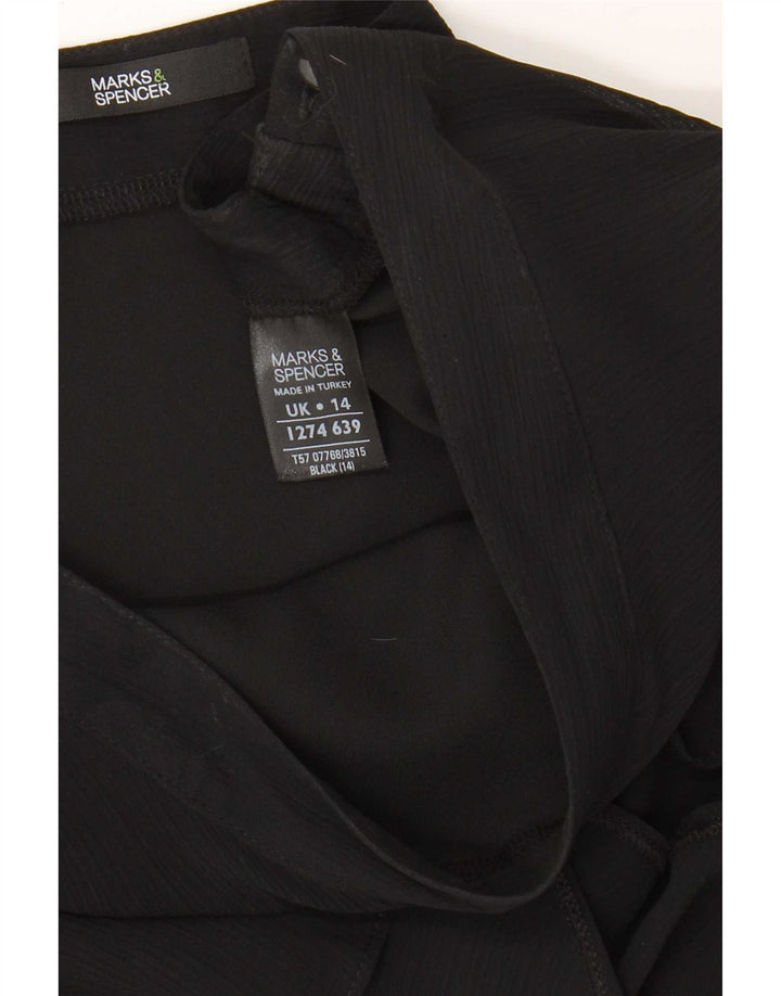 Marks & Spencer Damska wielowarstwowa spódnica UK 14 Medium W30 Czarny poliester