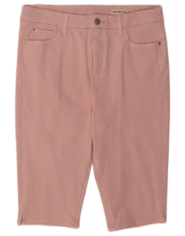 Marks & Spencer Damskie spodenki codzienne z wysokim stanem UK 14 Medium W32 Różowe