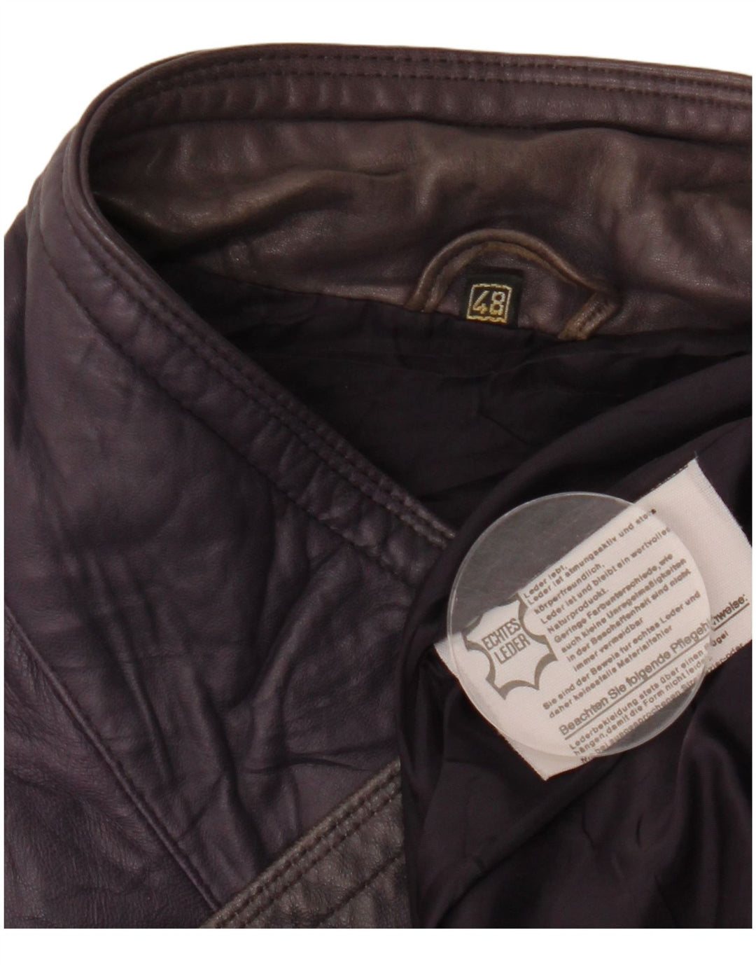 VINTAGE damski płaszcz skórzany EU 48 2XL fioletowa skóra