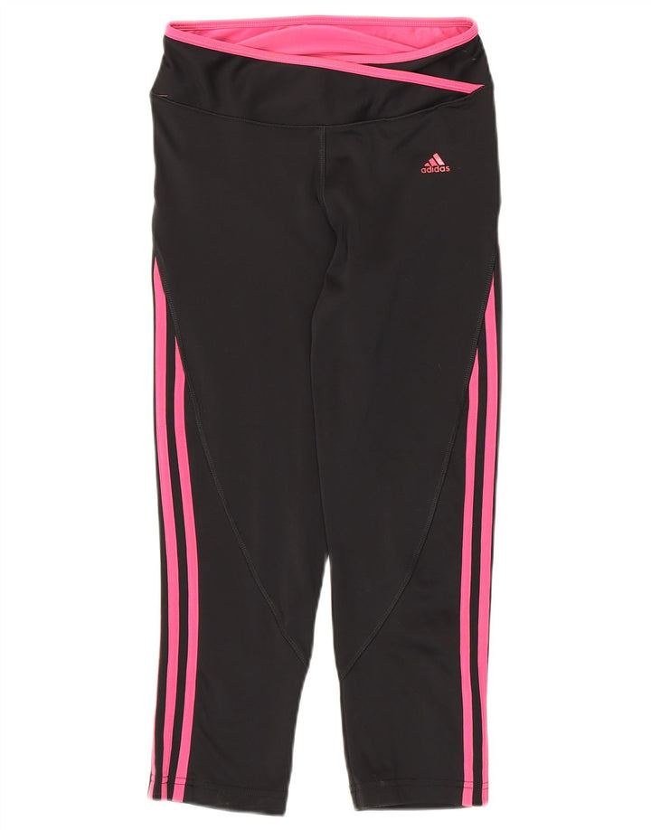 Legginsy Adidas Damskie Climalite Capri UK 8 Małe Czarne Poliester